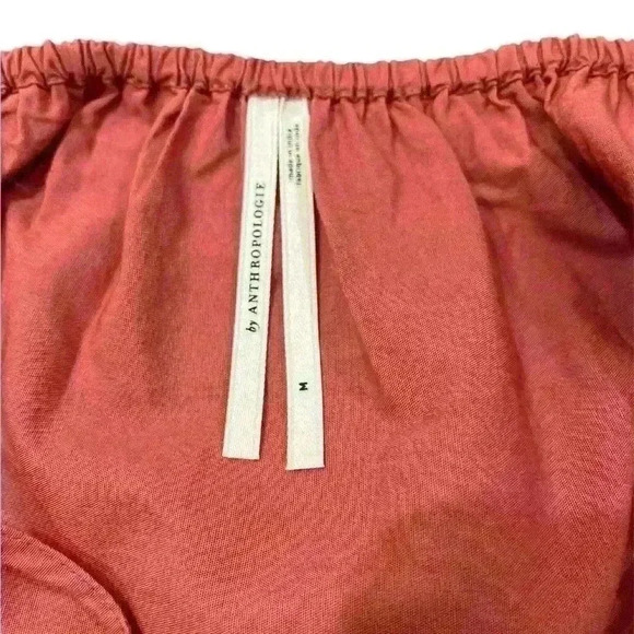 By Anthropologie Ruffled Crop Crimson Color Top Size M - Picture 7 of 9